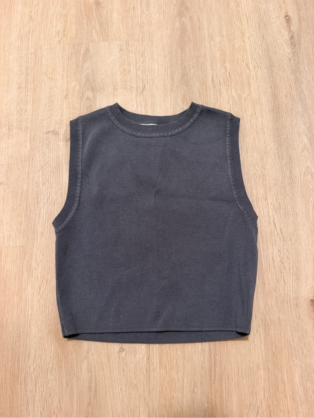 Zara Charcoal Sleeveless Knit Tank